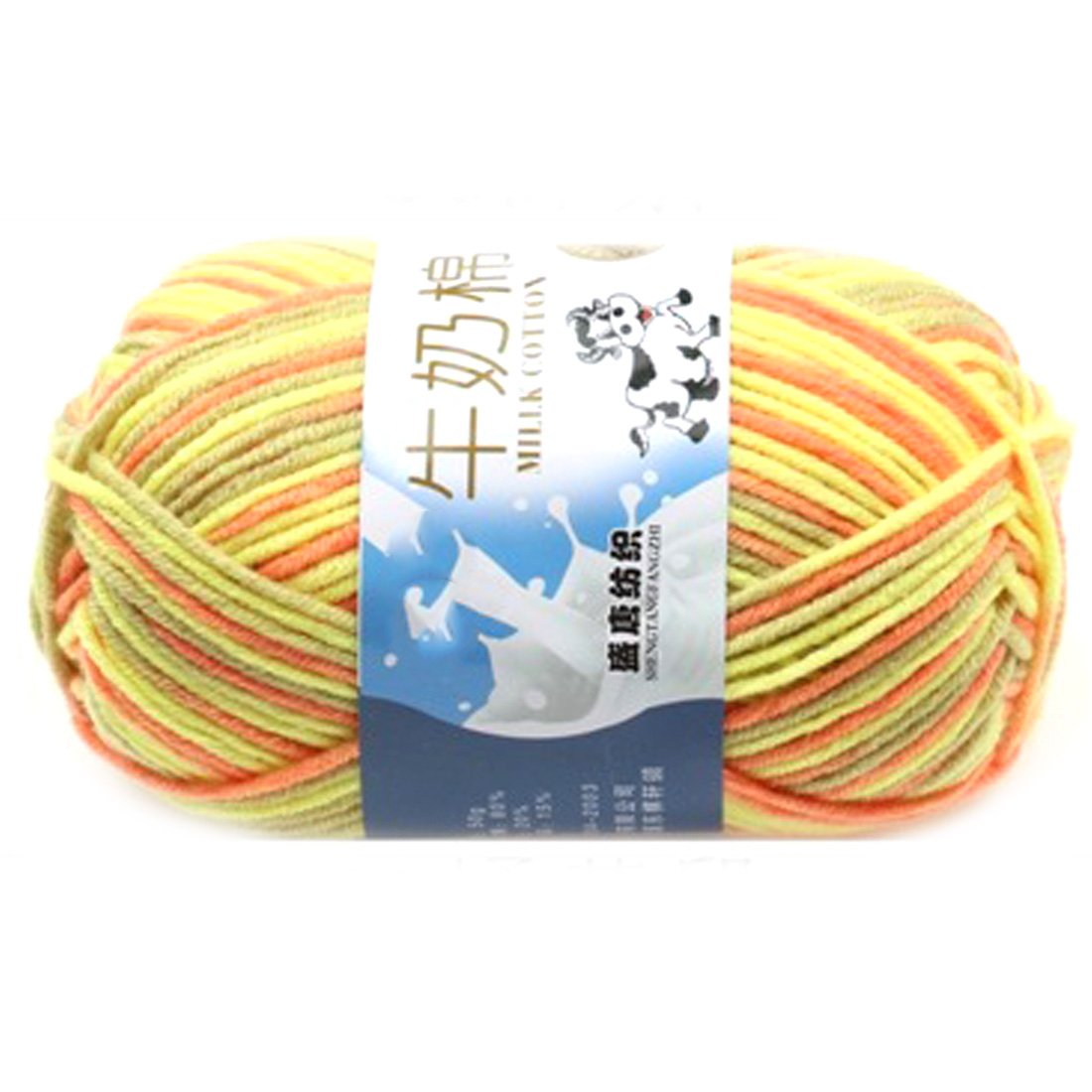 Smooth Soft Milk Cotton Natural Hand Knitting Wool Yarn Ball Baby Wool Craft-Colorful Tiger Skin