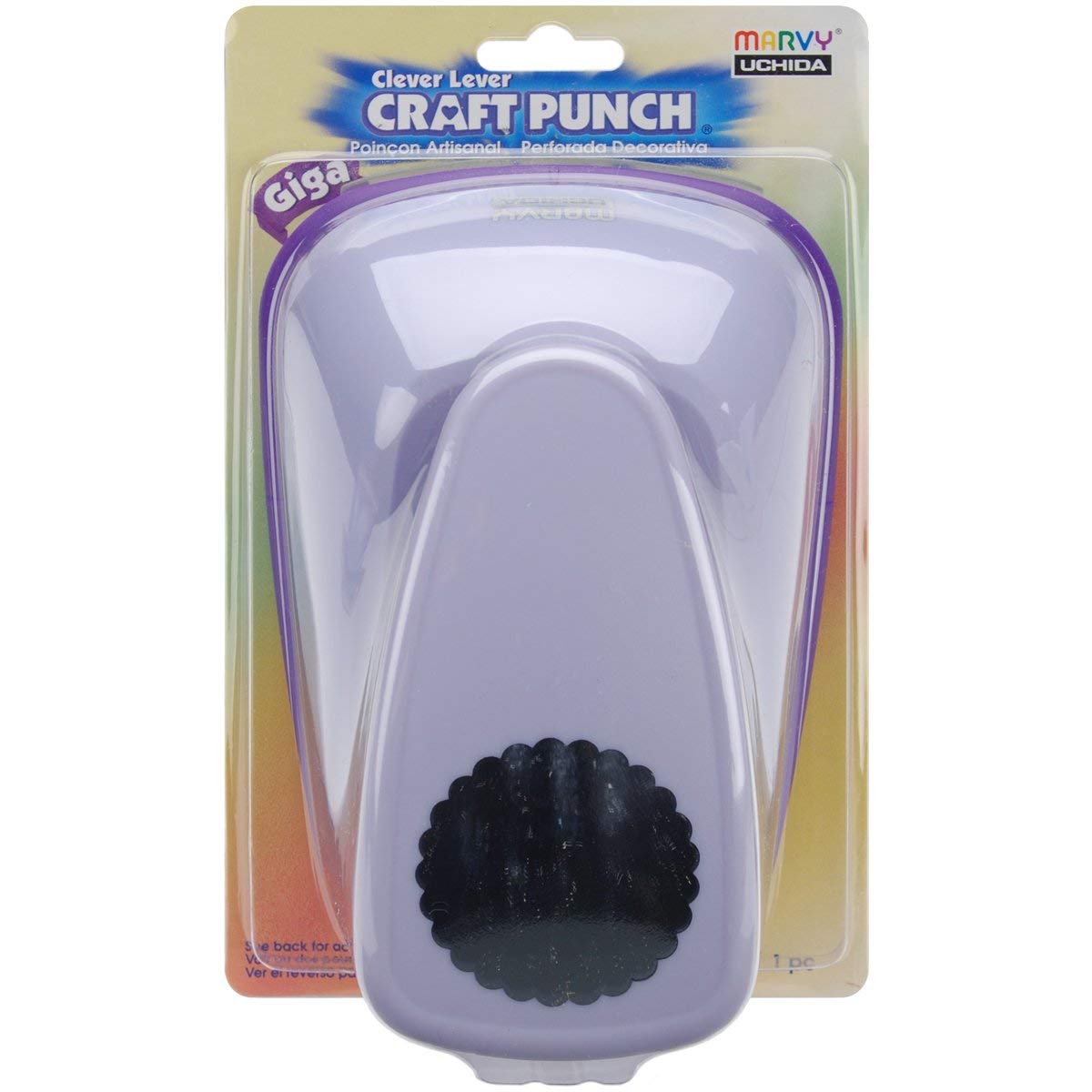 Uchida Clever Lever Giga Scalloped Circle Craft Punch, Multi-Colour