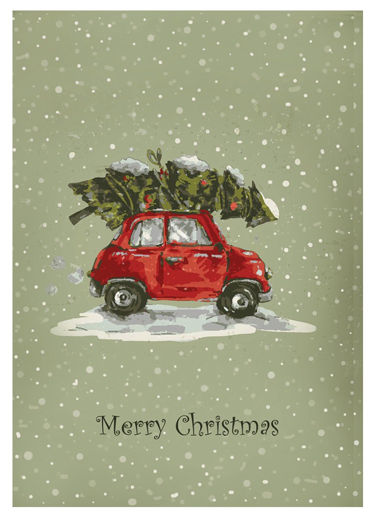 Vintage Car Christmas Cards - Pack Of 20 - One design