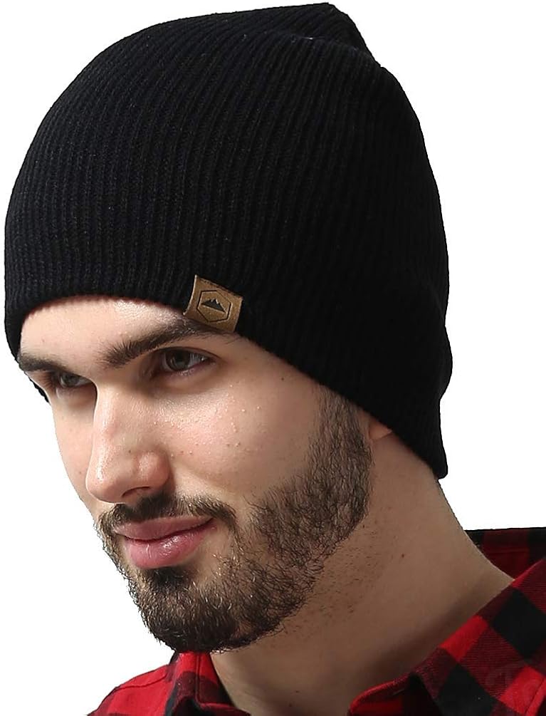 Tough Headwear Daily Knit Ribbed Beanie Warm, Stretchy & Soft Beanie Hats for Men & Women - Year Round Comfort - Serious Beanies for Serious Style Black: Clothing