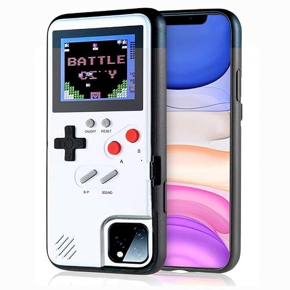 iPhone用ゲームコンソールケース、Dikkar 36小ゲーム、フルカラーディスプレイ、iPhone X/Xs/MAX/Xr / 6/7/8用ゲームケース（ホワイト、iPhone XR） (ホワイト, iPhone 11)