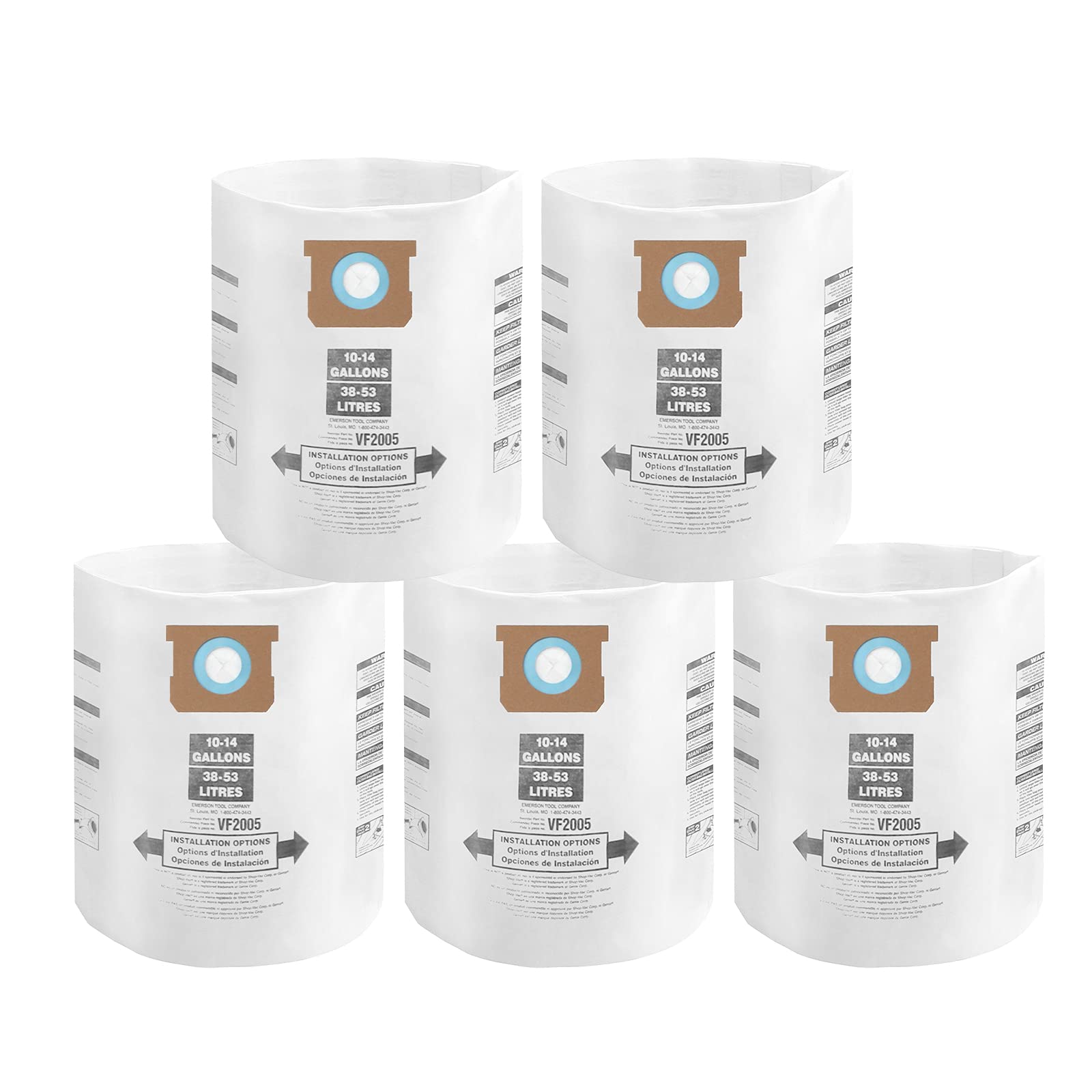 5 Pack ALYYDBG Shop Vac Bags 10-14 Gallon Type F/I 90662 90672