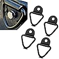 Jewkot 4 PCS Car Loop Tie Anchor Replacement, 2.3" x 2.2" V-Shaped 1000lb WLL Heavy Duty Underbody Tie Anchor Accessory, Multi-Purpose Vehicle Rail Accessories, Fits Cars Trailers Trucks (Black)