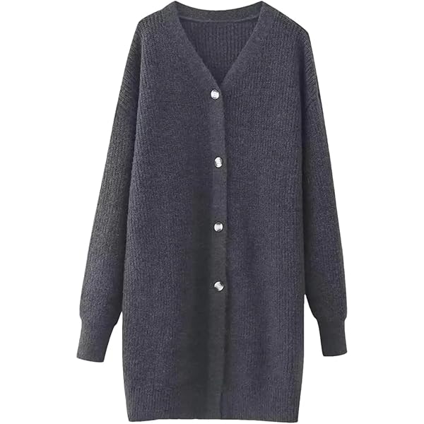 Women's Knit Cardigan Long Sleeve Sweater Asymmetric Side