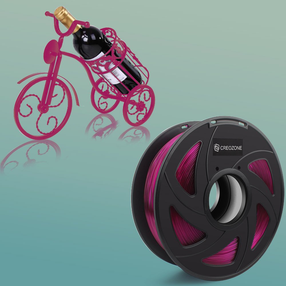 CREOZONE PLA 3D Printer Filament Clear Purple 1.75mm 1KG, 3D Printing Supplies, Dimensional Accuracy +/- 0.03mm, 2.2 LBS Spool, 3D Print Filament 1.75 for Most 3D Printer & 3D Pen