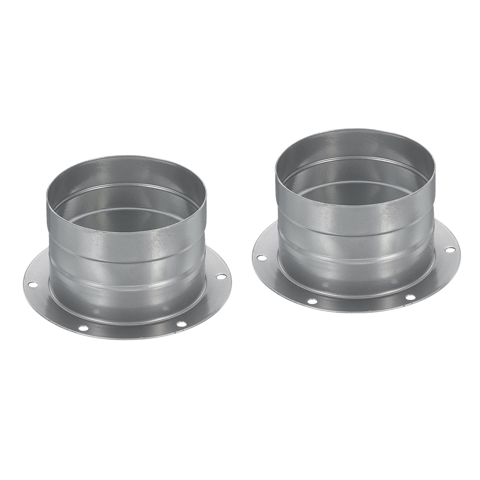 PATIKIL 3 Inch Duct Connector Flange, 2 Pack Metal Straight Pipe Exhaust Hose Flange for Heating Cooling Ventilation HVAC System