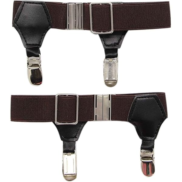 garter belts for socks Eurzom 4 Pack Sock Garters Bulk for Men Sock Suspenders Adjustable Elastic Garters  Belt Nonslip Clip Strap Holders for Stockings at Amazon Men's Clothing store main image 0