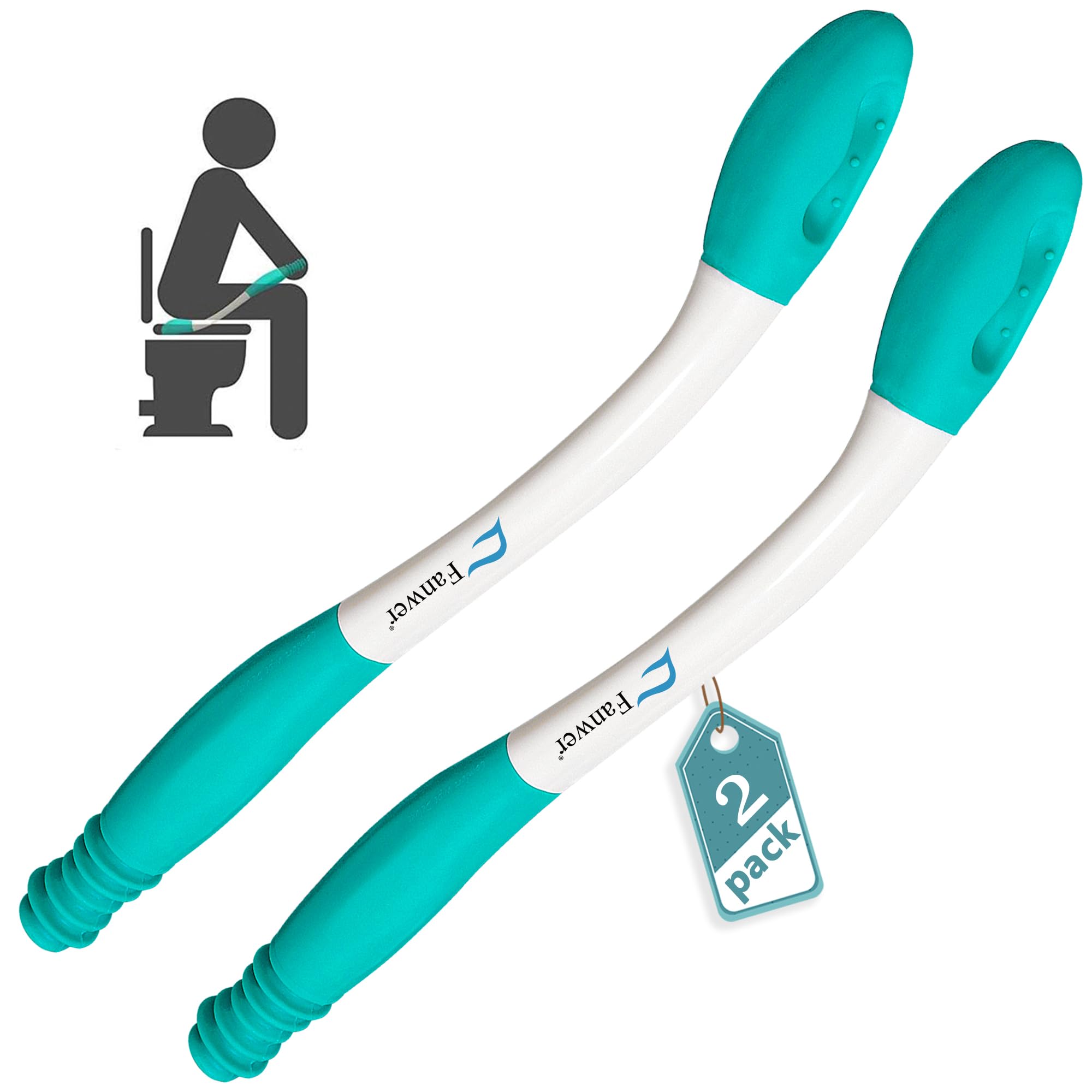 Photo 1 of Fanwer Toilet Aids for Wiping - 15.7" Long Reach Comfort Butt Wiper Tools - Bathroom Bottom Buddy Wiping Self Assist for Disabled,Elderly,Pregnant,Overweight People and Back Surgery Recovery (2 Pack)