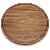 9.8 Inch Round Wood Tray for Coffee Table, Rustic Candle Holder Tray Home Decor, Small Wooden Serving Tray for Living Room, Decorative Farmhouse Centerpiece for Kitchen Counter
