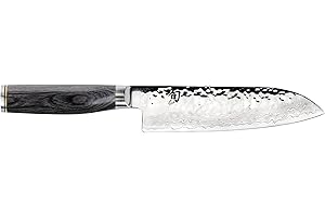 Shun Premier Grey Santoku Knife, 7", Black