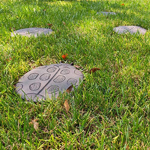 OUTOUR Oval Cute Cast Iron Ladybug Stepping Stone for Garden Patio Lawn Pool Outdoor Garden Decor Gift, Dark Rust - Thumbnail 5