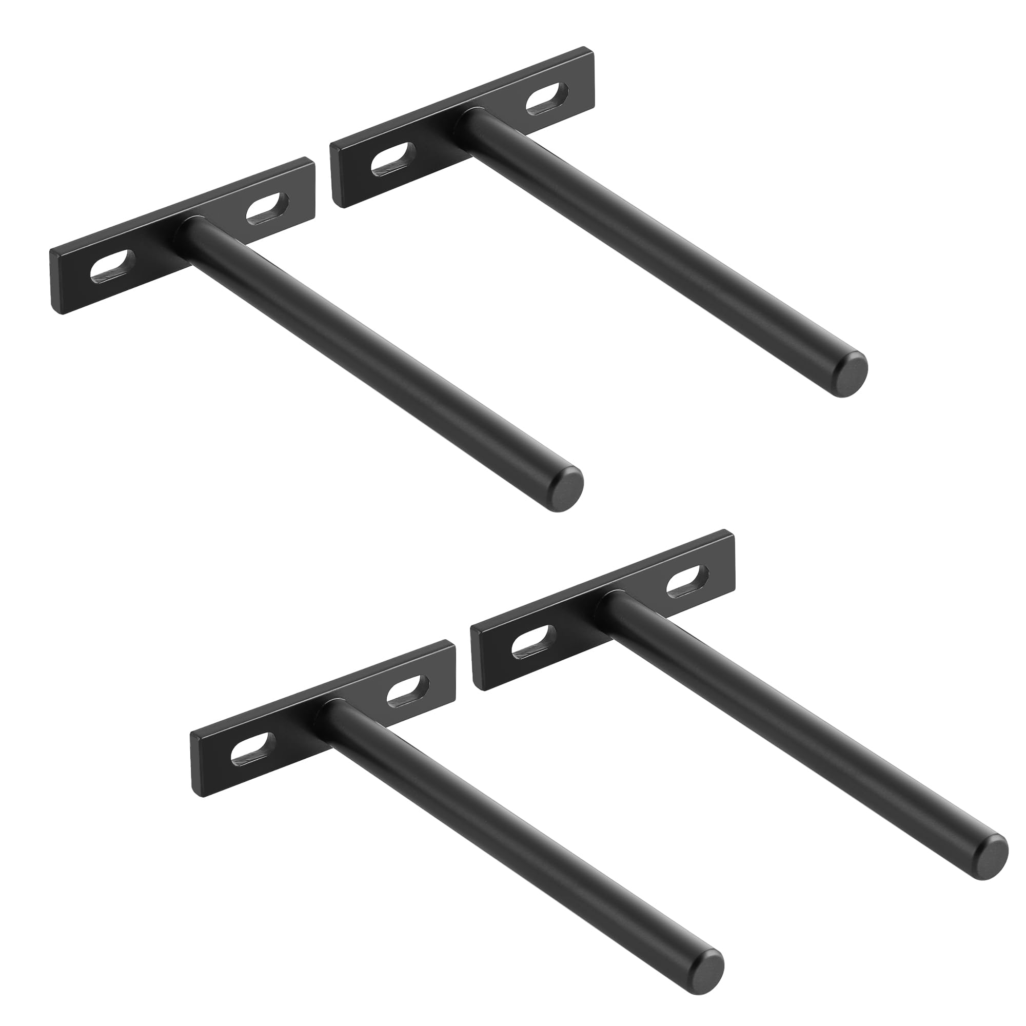 Sayayo Floating Shelf Brackets Heavy Duty 125MM/5-Inch Invisible Hidden Shelf Supports for Wall, T Shape Metal Brackets for Concealed Wood Shelves Wall Mounted, Matte Black 4 Pack, EJY70X125B-4P — image 1