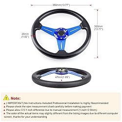 YEHICY 13.8” Racing Steering Wheel Quick Release