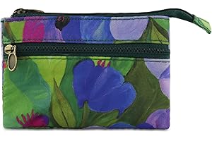 Energather Coin Pouch, Cotton Change Purse Coin Purse for Women and Girls, Floral Pattern Money Pouch with Zipper Coin Purse 