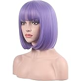WildCos Short 12 Inches Straight Synthetic Cosplay Wig for Women (purple)