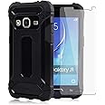 Asuwish Phone Case for Samsung Galaxy Grand Prime J2 Prime with Tempered Glass Screen Protector Cover and Slim Rugged Hybrid Dual Layer Cell Accessories Protective Glaxay 2 2J Plus Women Men Black