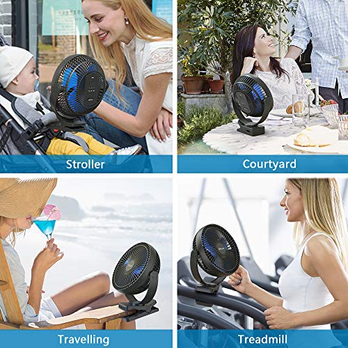 OPOLAR 10000mAh Rechargeable Fan, 8inch Portable Battery Operated Clip