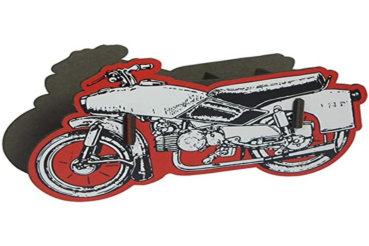 Werkhaus 3041 Pencil Holder with Form of Motorcycle Red