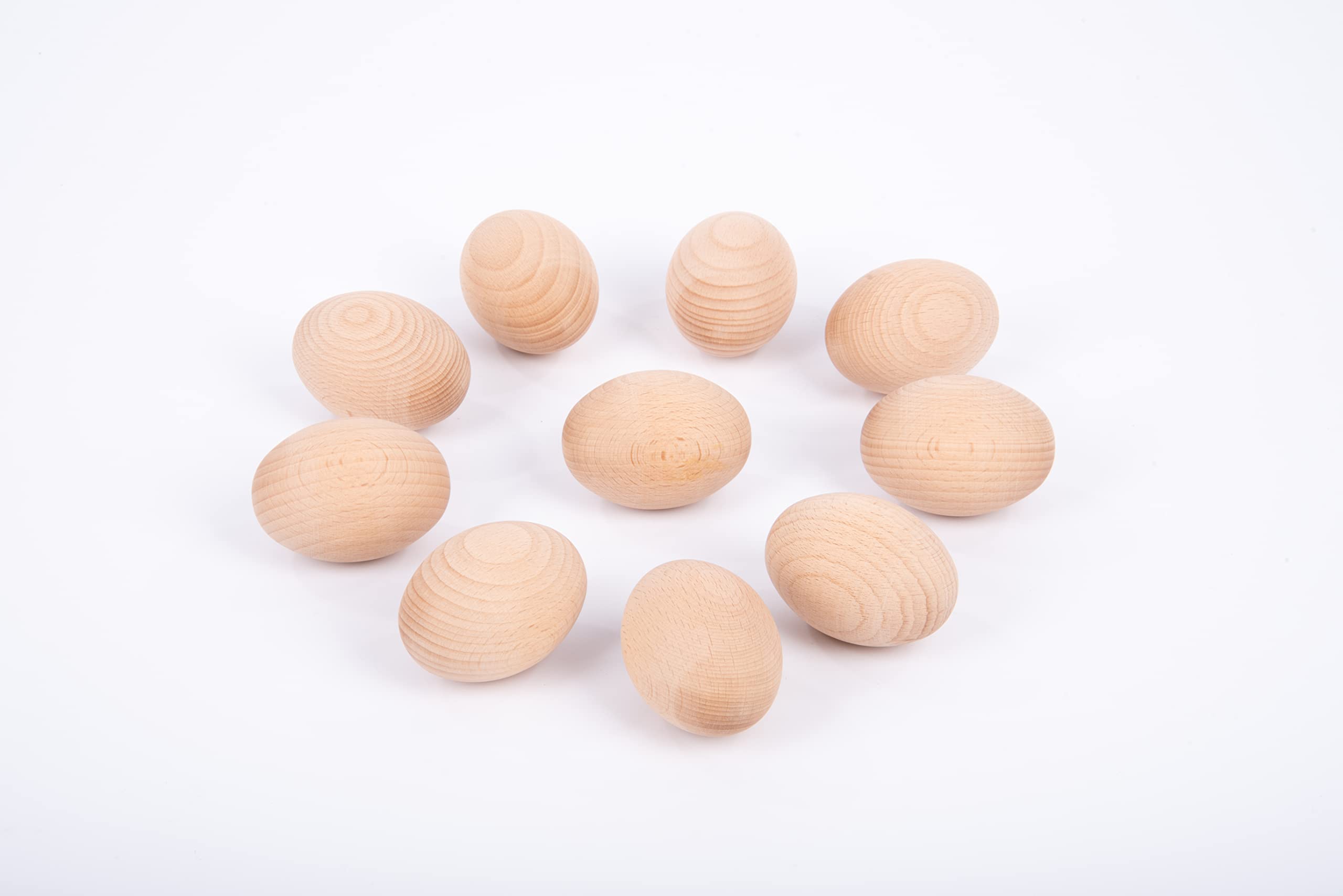TickiT 73879 Natural Beechwood Eggs, H 6.5cm x 4.6cm diameter