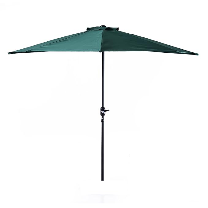 Outsunny Balcony Half Parasol Semi Round Umbrella Patio Aluminium Frame