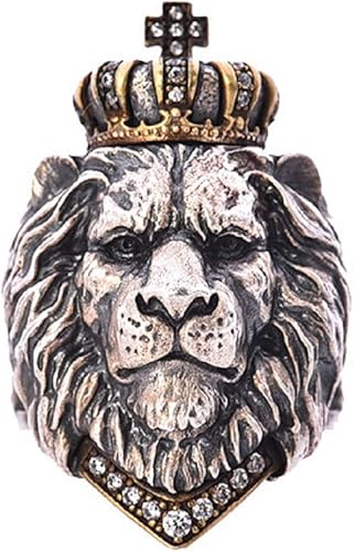lion head ring with crystal