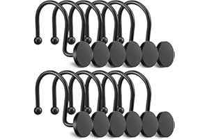 Shower Curtain Hooks, 12 Pcs Modern Decorative Shower Curtain Hangers, Round Bathroom Shower Curtain Hooks for Bathroom, Kitc