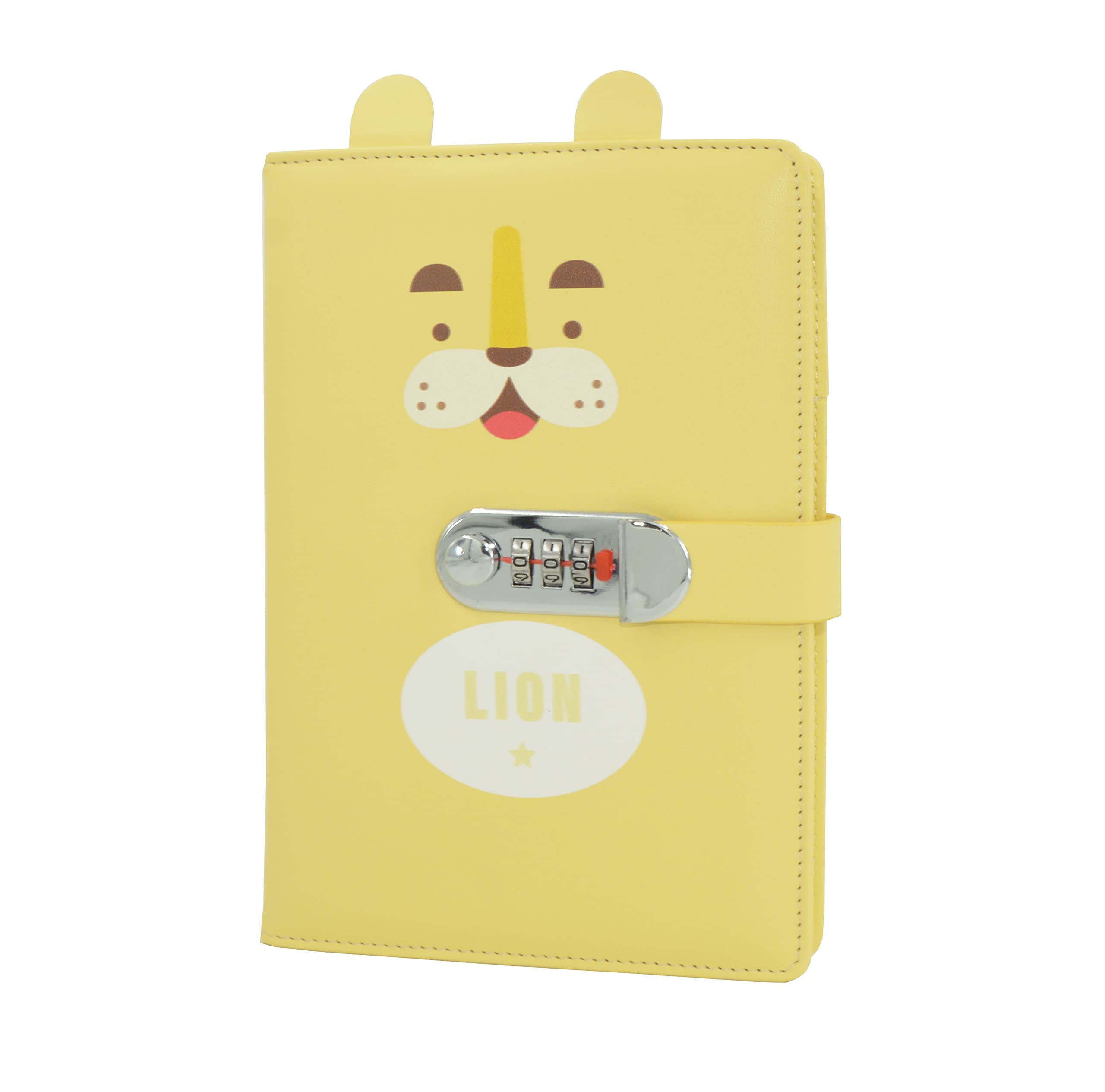 LinYesh A5 Creative Vintage PU Leather Combination Lock Diary, Writing Notebook Planner Organiser, Password Diary, Secret Diary, Gift for Children Kid Girls Boys, 220 x 150 mm