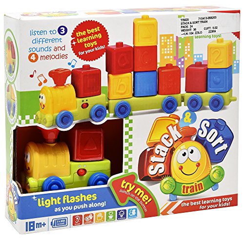 My First Train Set – Sound and Light Musical ABC, Number and Stack and Sort Train for Baby, Toddler and Kids, the Best Early Explorer Education Toy for Children