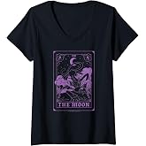 Women's Poppy Playtime Experiment 1188 CatNap The Moon Tarot Card V-Neck T-Shirt