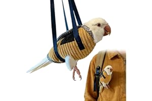 Bird Sling Carrier Bag, Parrot Restrained Vest Escape Resistant Birds Carrier Harness for Budgie, Cockatiel, Green-cheeked Co