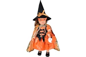 WONDOLL Halloween-Doll-Clothes Outfits Pumpkin with Lantern for 18-inch-Dolls - American Doll Halloween Costumes Gifts for Little Girls -Yellow