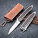 KATSU Camping Pocket Folding Japanese Knife, Titanium & Carbon Fiber Handle, Frame Lock, Stonewashed Blade and Titanium Clip, Leather Sheath…