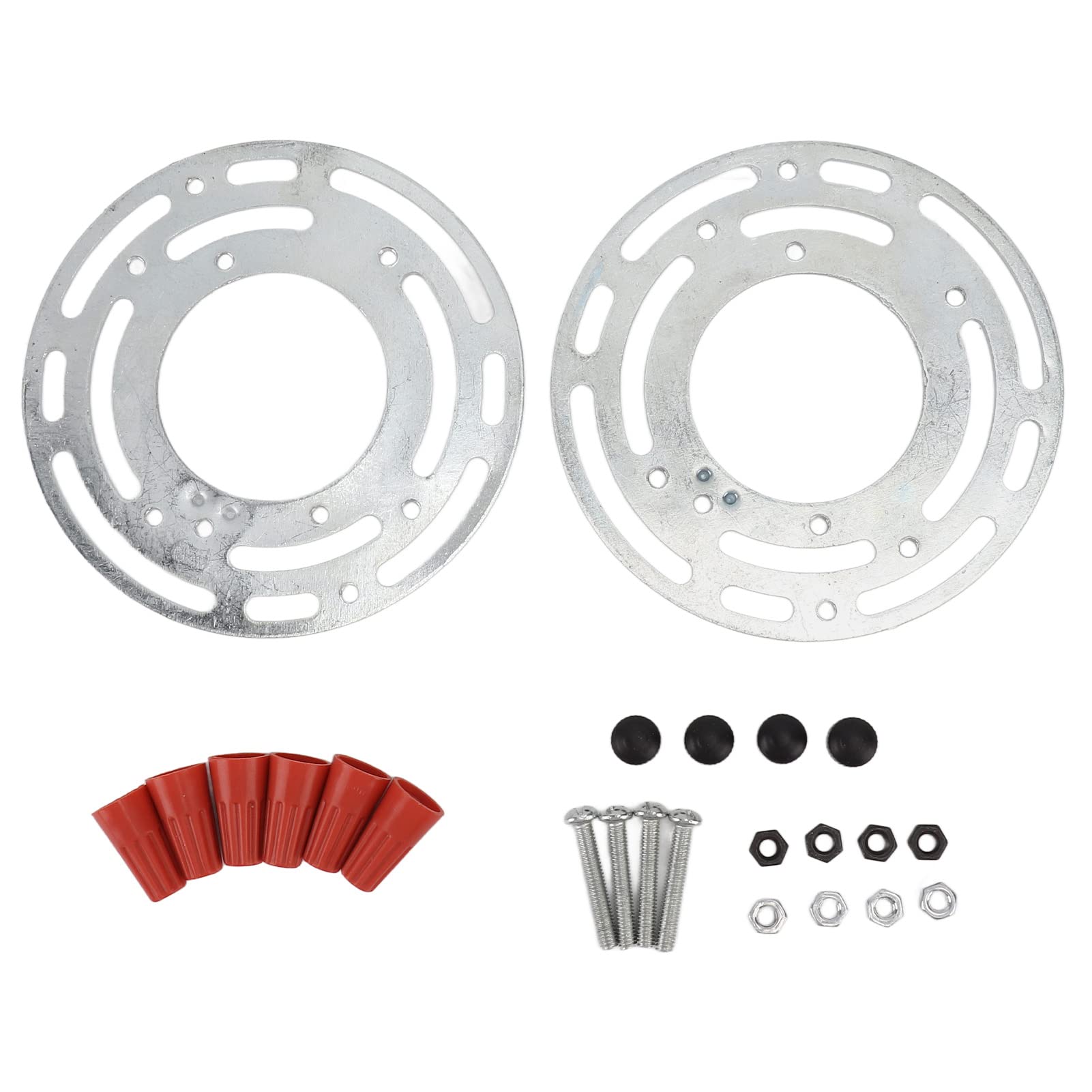 ViaGasaFamido 2 Set Light Fixture Mounting Bracket 4in Universal Lighting Fixture Mounting Stainless Steel Circle Crossbar Ceiling Fan Plate Complete Installation Accessories