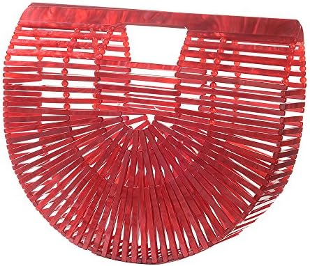 Womens Ark Acrylic Handbag Large Tote Bag Hollow Out Handmade Clutch Evening Bag