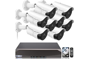 WEILAILIFE 【90ft Super Night Vision】 5MP Outdoor Wired Security Camera System, Video Camera System for Home Security, Home Security & Surveillance Systems, POE Security Camera System