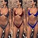 PiePieBuy Top Fashion Sexy Tie Side Pantie Triangle Thong Push Up Bikini Bandeau Swimsuit African Dashiki ((L, Blue)