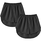 Girstunm Women's Shirt Extender Mini Adjustable Underskirt Removable Layered Sweep Shirt with Buttons