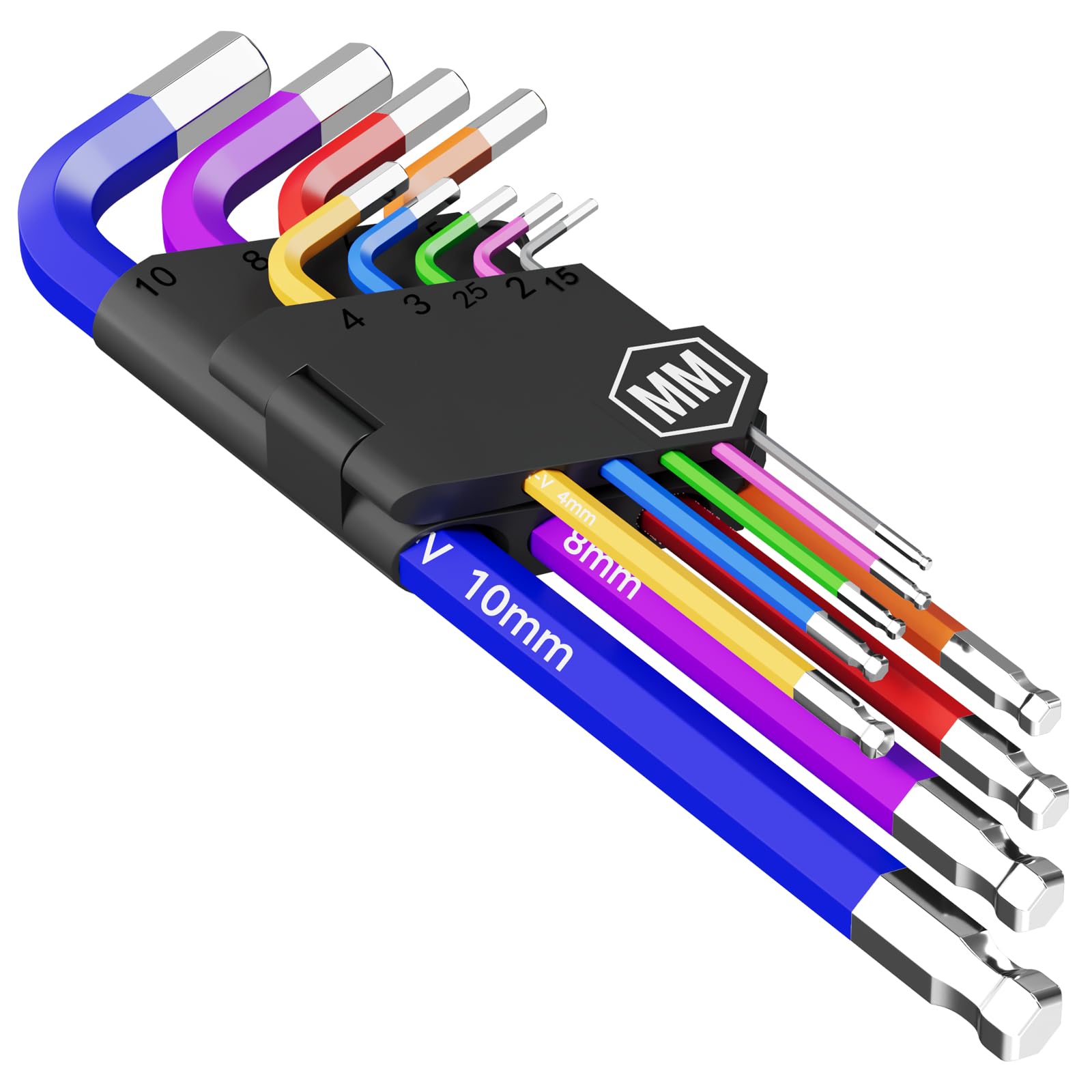 Photo 1 of Fineonly 9PCS Allen Wrench Set 1.5-10mm Long Ball End Hex Key Set Cr-V Metric Allen Key Hexagonal Assortment
