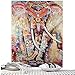 Dremisland Indian Wall Hanging Elephant Tapestry Psychedelic Bohemian Tapestries Bohemian Room Decor Bedding Rug(Orange Elephant)