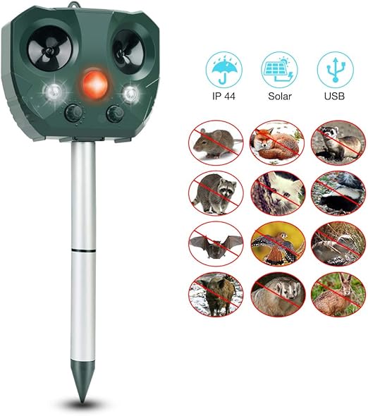 Outdoor Waterproof Cat Fox Dog Scarer Deterrent Solar Cat Repellent