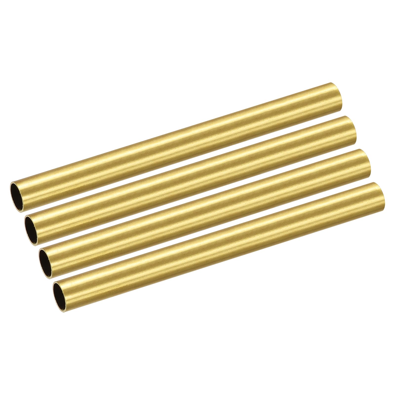 METALLIXITY Brass Tube(9mm OD x 0.5mm Wall T x 100mm L) 4Pcs, Straight Tubing - for Home Furnishing, Machinery, DIY Handicraft