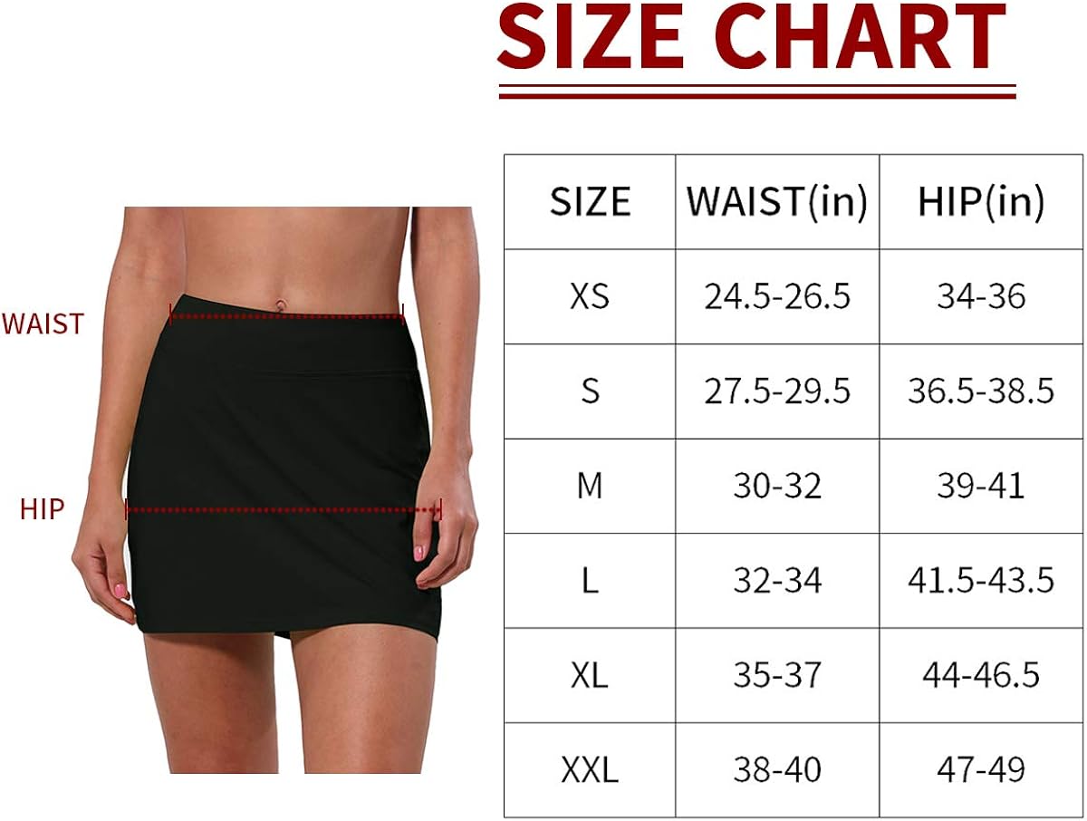 CQC Women's Active Athletic Skirt Sports Golf Tennis Running Skort with Pockets: Clothing