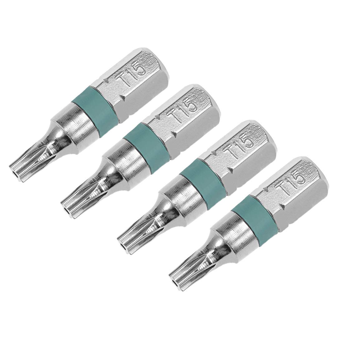 sourcing map 4pcs 25mm Long 1/4" Hex Shank T15 Security Torx High Quantity Screwdriver Bits S2 High Alloy Steel