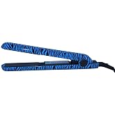 RoyalCraft TM Hair Straightener Iron Blue &amp; Black Zebra Print Ceramic Professional Immediate Heat Up.
