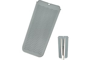 Qancekoo Heat Resistant Silicone Mat Pouch for Curling Irons, Hair Straightener and Other Hair Styling Tools Portable Travel 