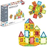 46 PCS Magnetic Tiles Kids stem Building Toy Preschool Learning Blocks Construction Magnet Gift Toddler Aged 3+
