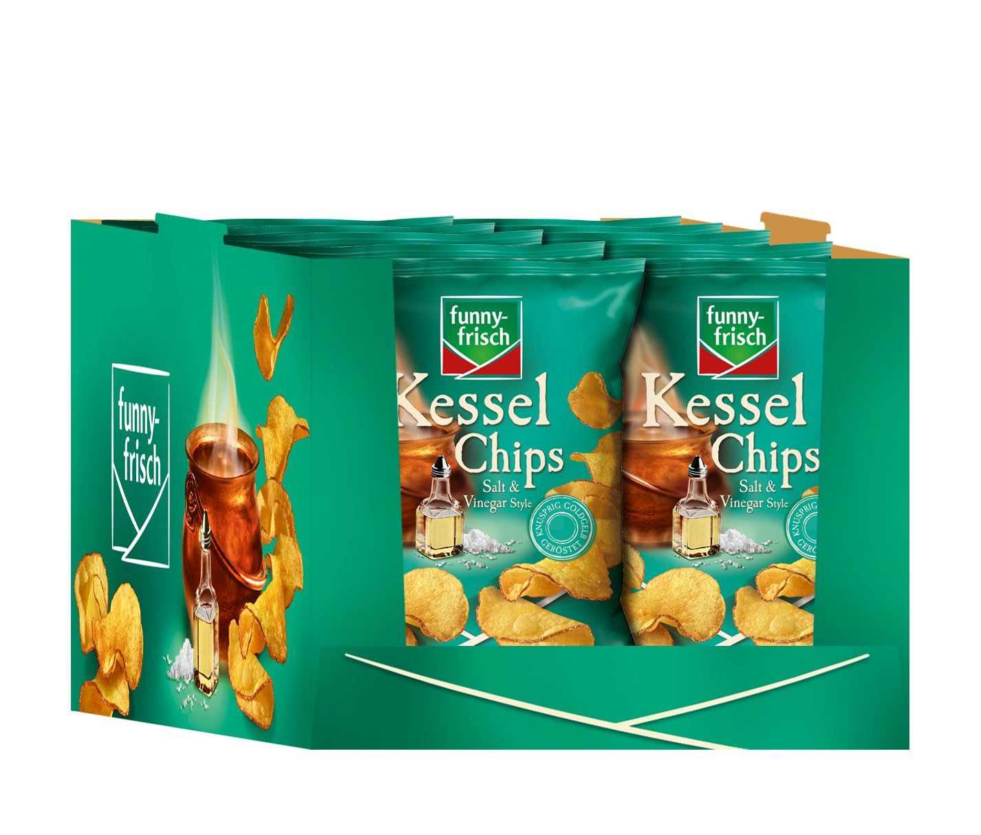 funny-frisch Kessel Chips Salt und Vinegar,10er Pack (10 x 120 g)