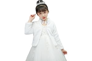 Icegrey Girls Princess Faux Fur Winter Wraps Shawl Kids Bolero Cardigan Dress Coat Wedding Party Dress Up