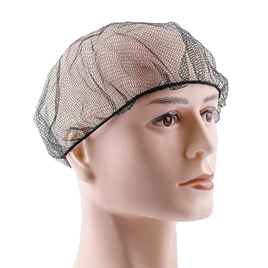 20pcs Disposable Black Hairnets with Elastic Edge Mesh Stretchable Hairnet Caps