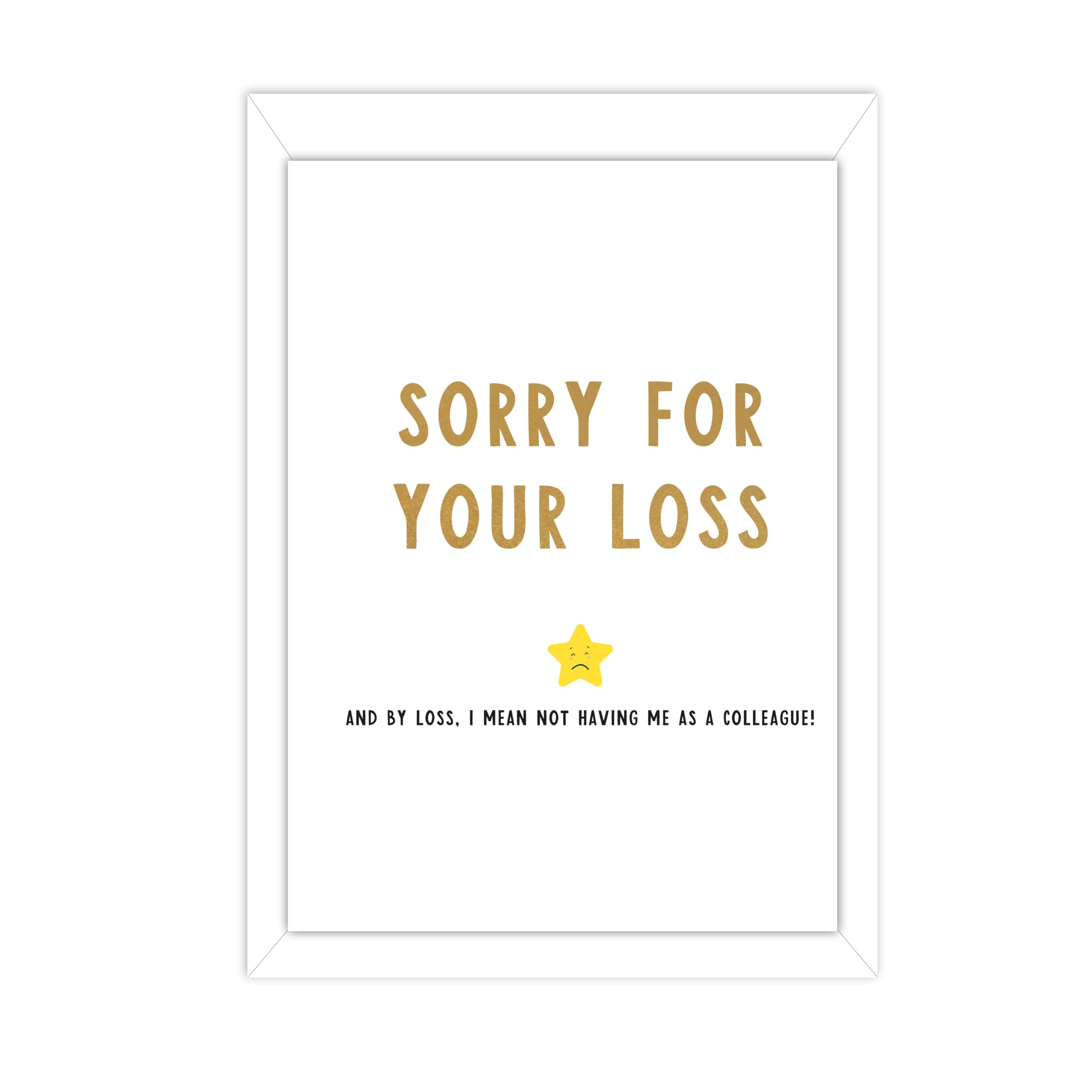 Manta Makes Leaving card goodbye good luck card, retirement new job card to go with sorry your leaving gifts for colleagues women or men (Extra Large Sorry for loss)